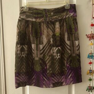 Worthington Mini Skirt in Green & Purple
print